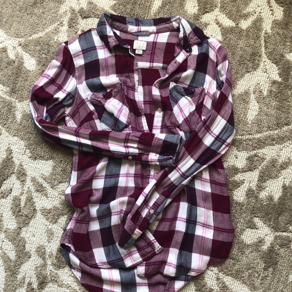 A NewDay, Womens Fit maroon flannel